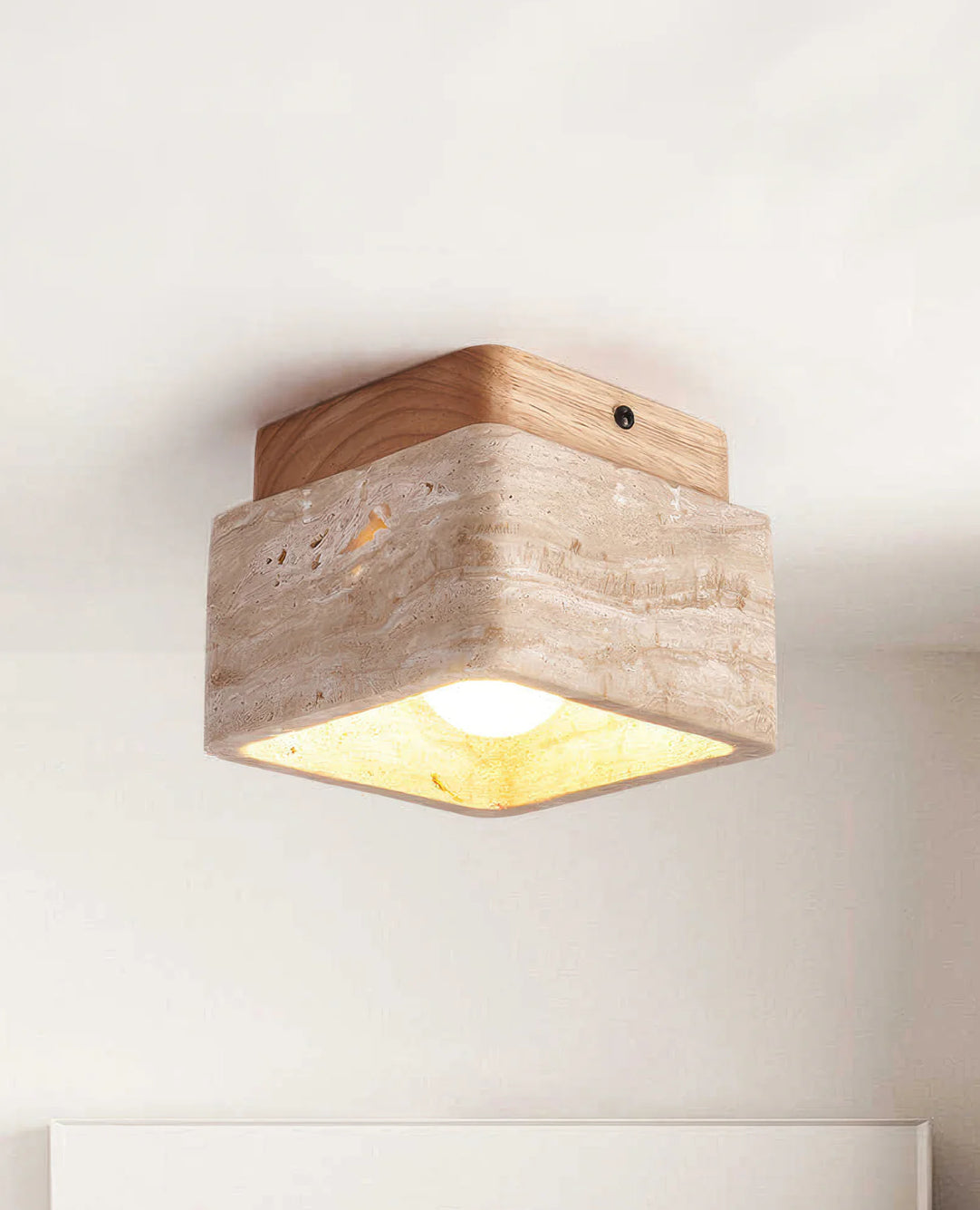 Lovina – Plafonnier vintage en travertin naturel