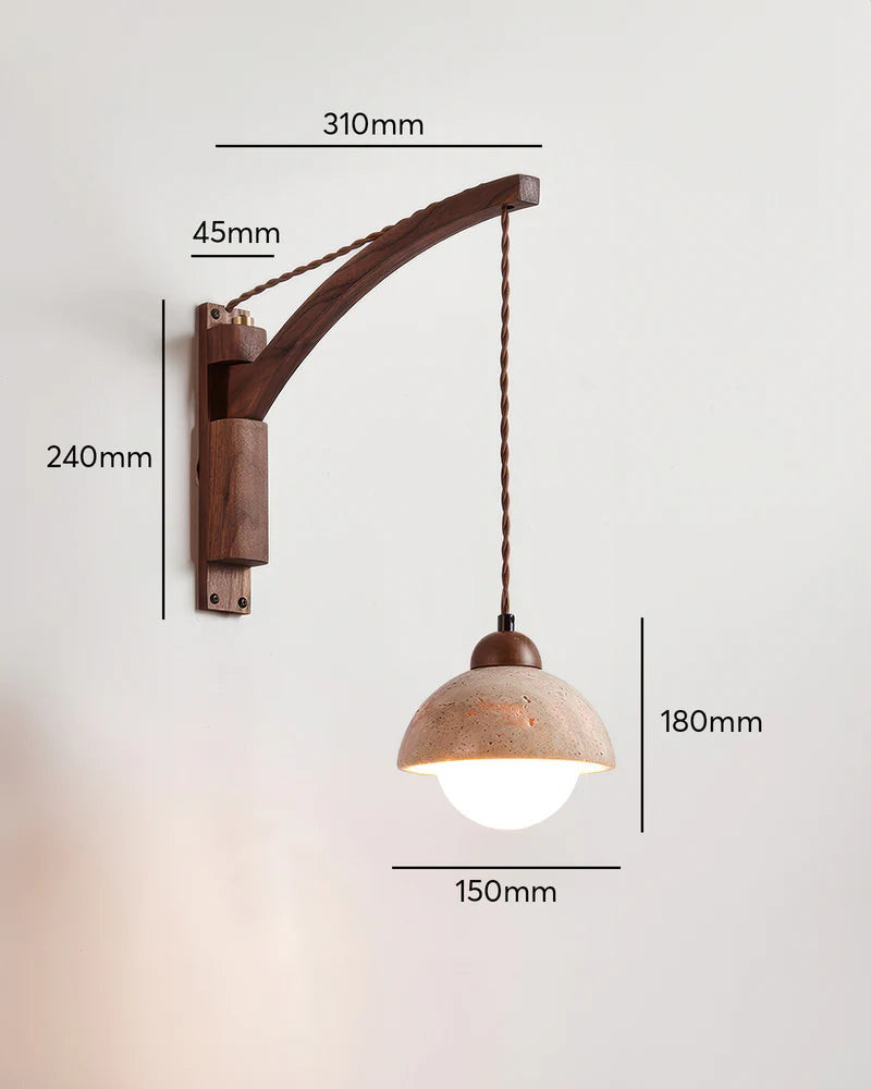 Kuta – Lampe murale magnétique sans fil au design naturel