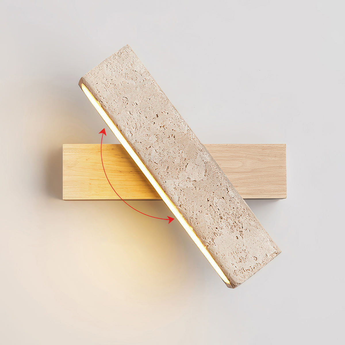 JIMBARAN – Applique murale orientable en bois et travertin pour une ambiance apaisante