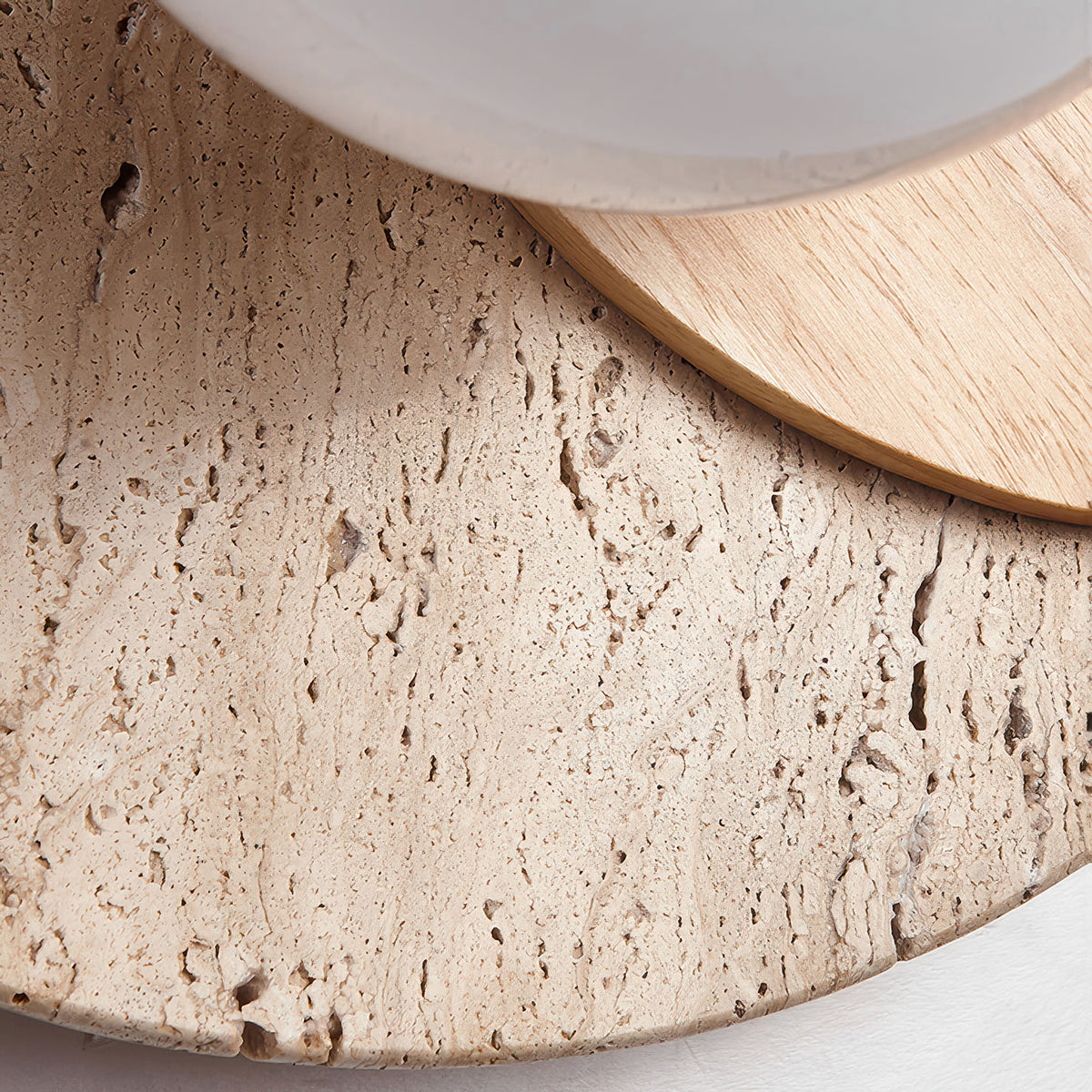 BINGIN – Applique murale artistique en travertin naturel et bois