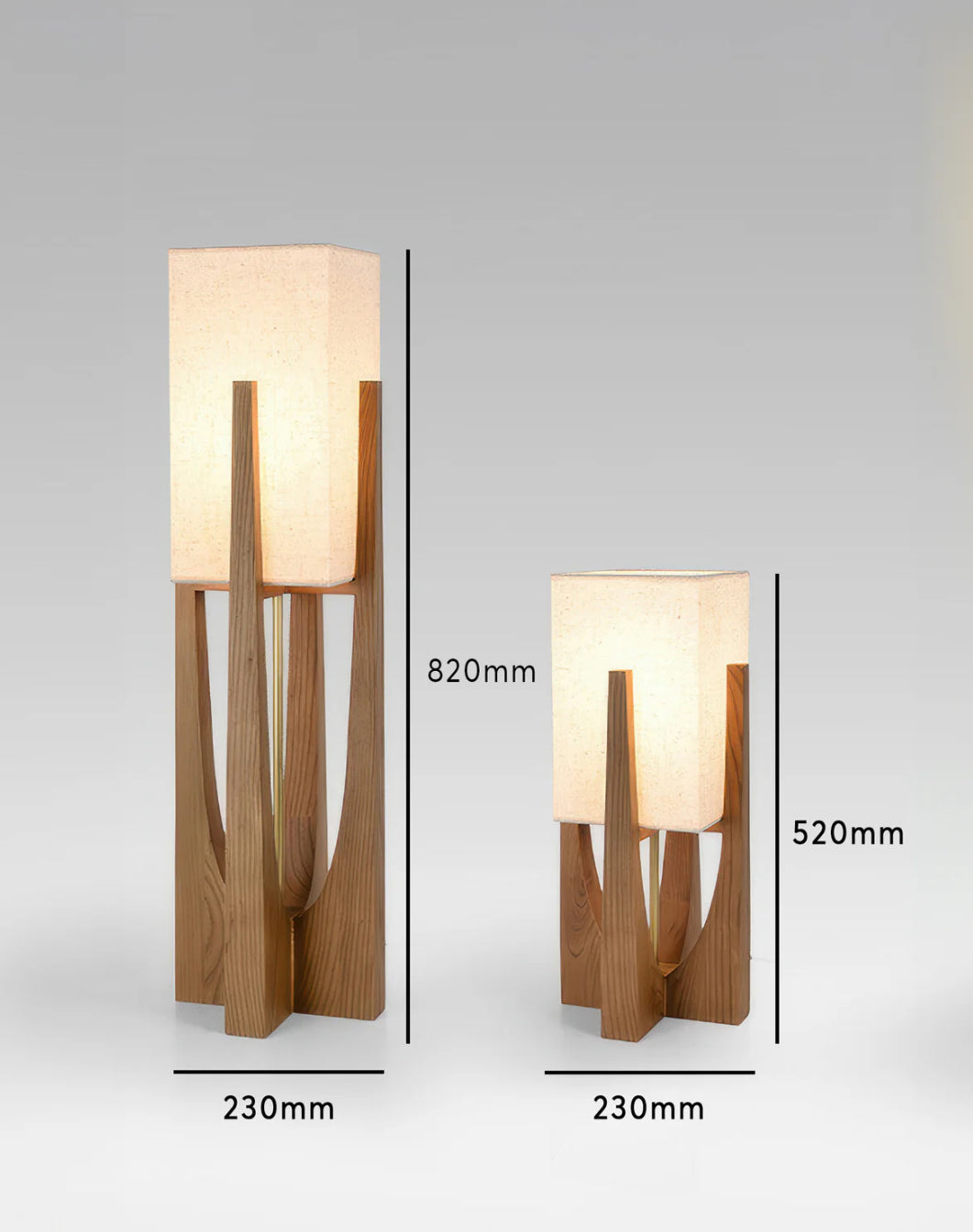 LUNDEBY - Lampe à poser bois laiton et lin