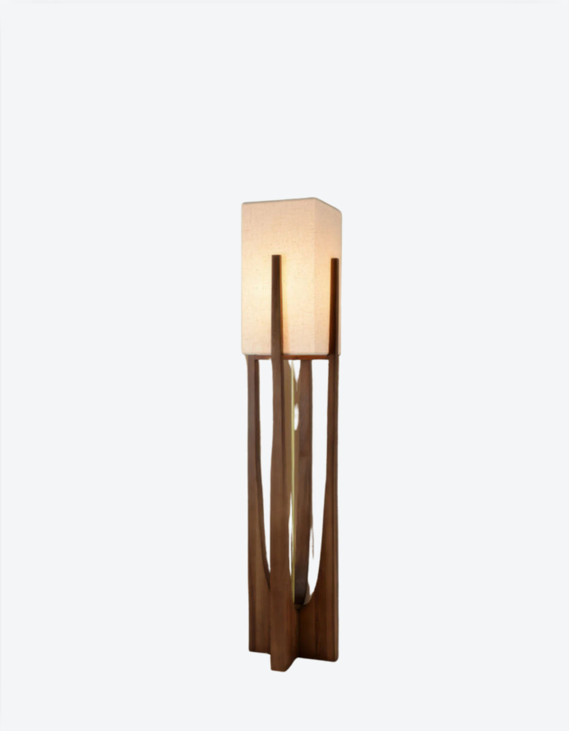 LUNDEBY - Lampe à poser bois laiton et lin