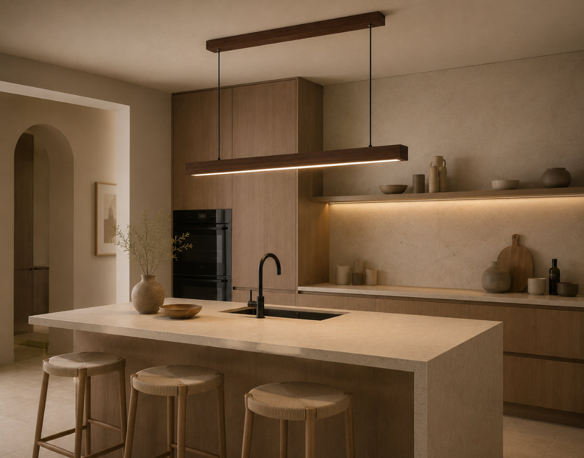 NOKI – Suspension LED en bois de noyer