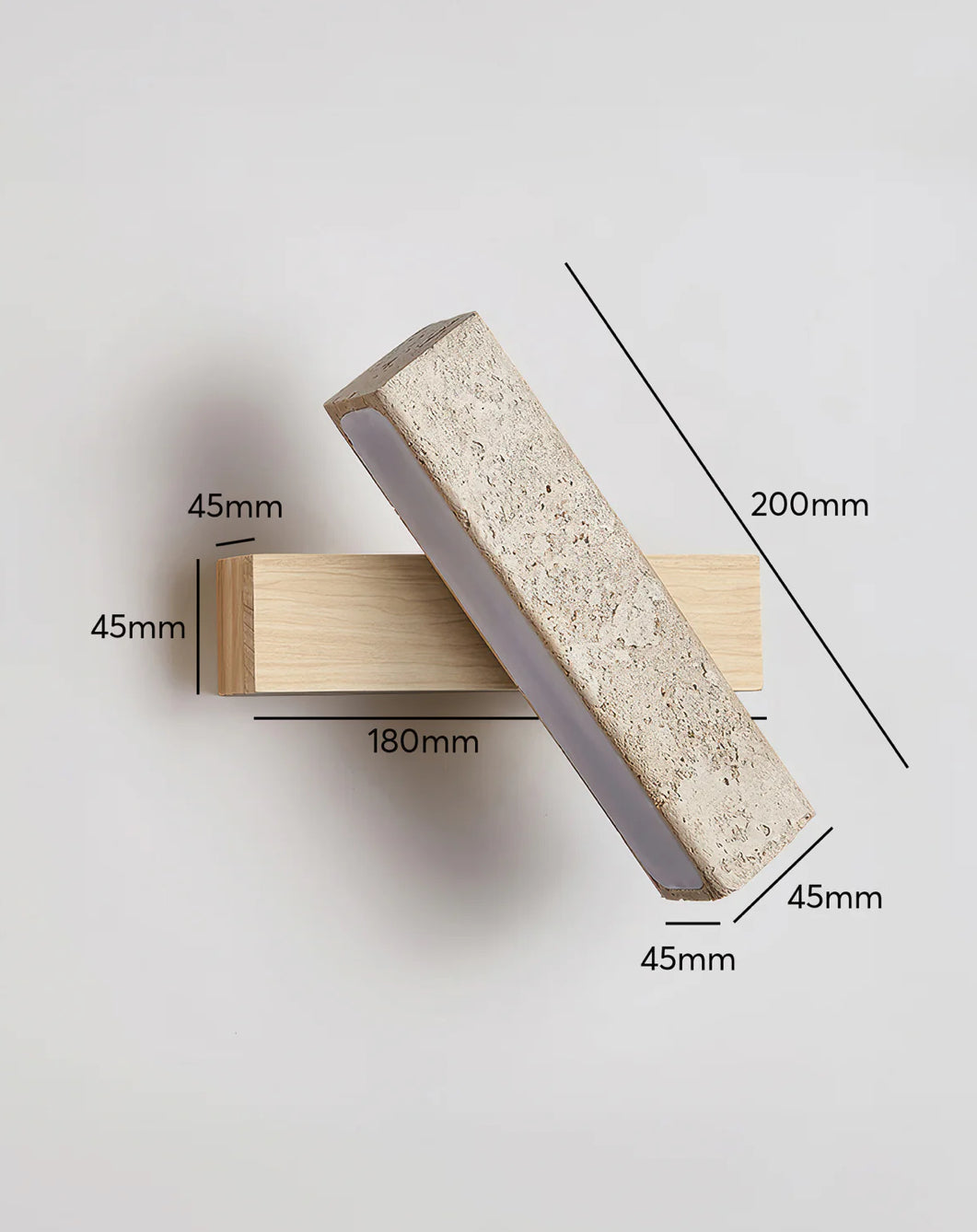 JIMBARAN – Applique murale orientable en bois et travertin pour une ambiance apaisante