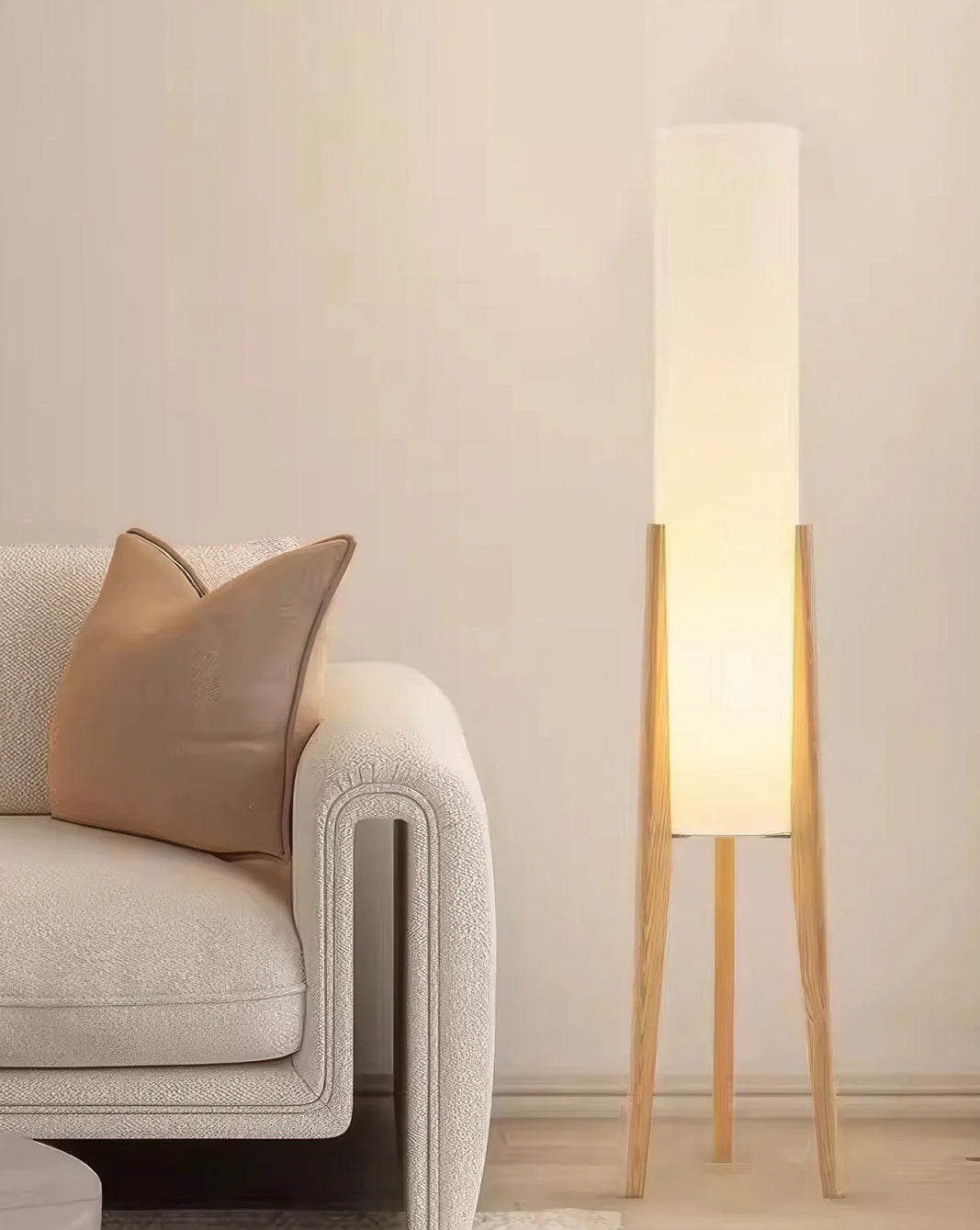 ASKELAND - Lampe à poser en bois massif et tissu